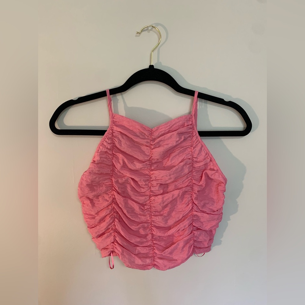 Zara Pink Ruched Camisole Top